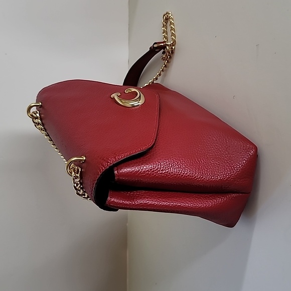 Coach Tammie Red Leather Shoulder Bag - Picture 6 of 9